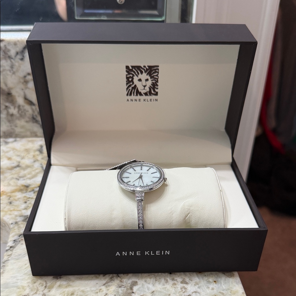 Anne Klein Silver Timepiece With White Face